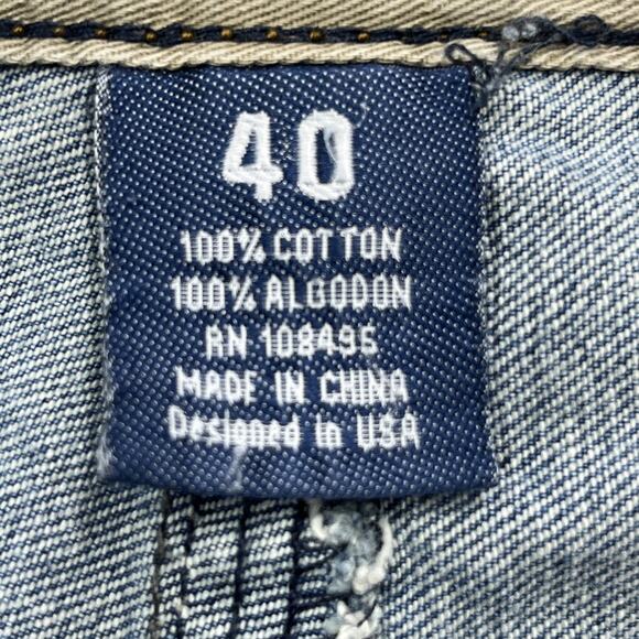 Vintage Ecko Unltd Denim Shorts Jorts Men Size 40 Blue Baggy Y2K Hip Hop Skater - Picture 6 of 15